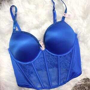 Victoria Secret VERY SEXY Bombshell Add-2-Cups Shine Strap Push-Up Corset Top